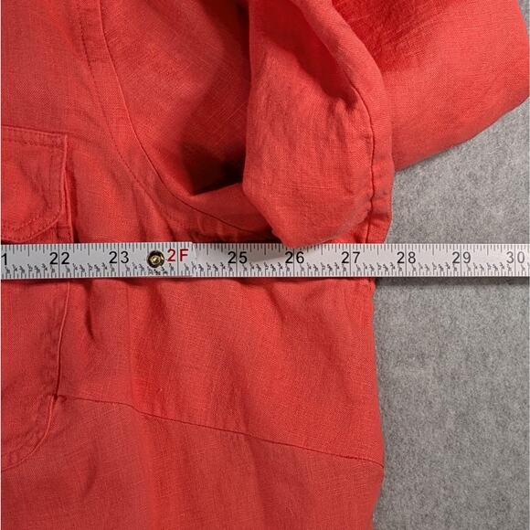 Lauren Ralph Lauren 3X Salmon Pink 100% Linen Button Up Shirt Long Sleeve Women - Picture 10 of 11